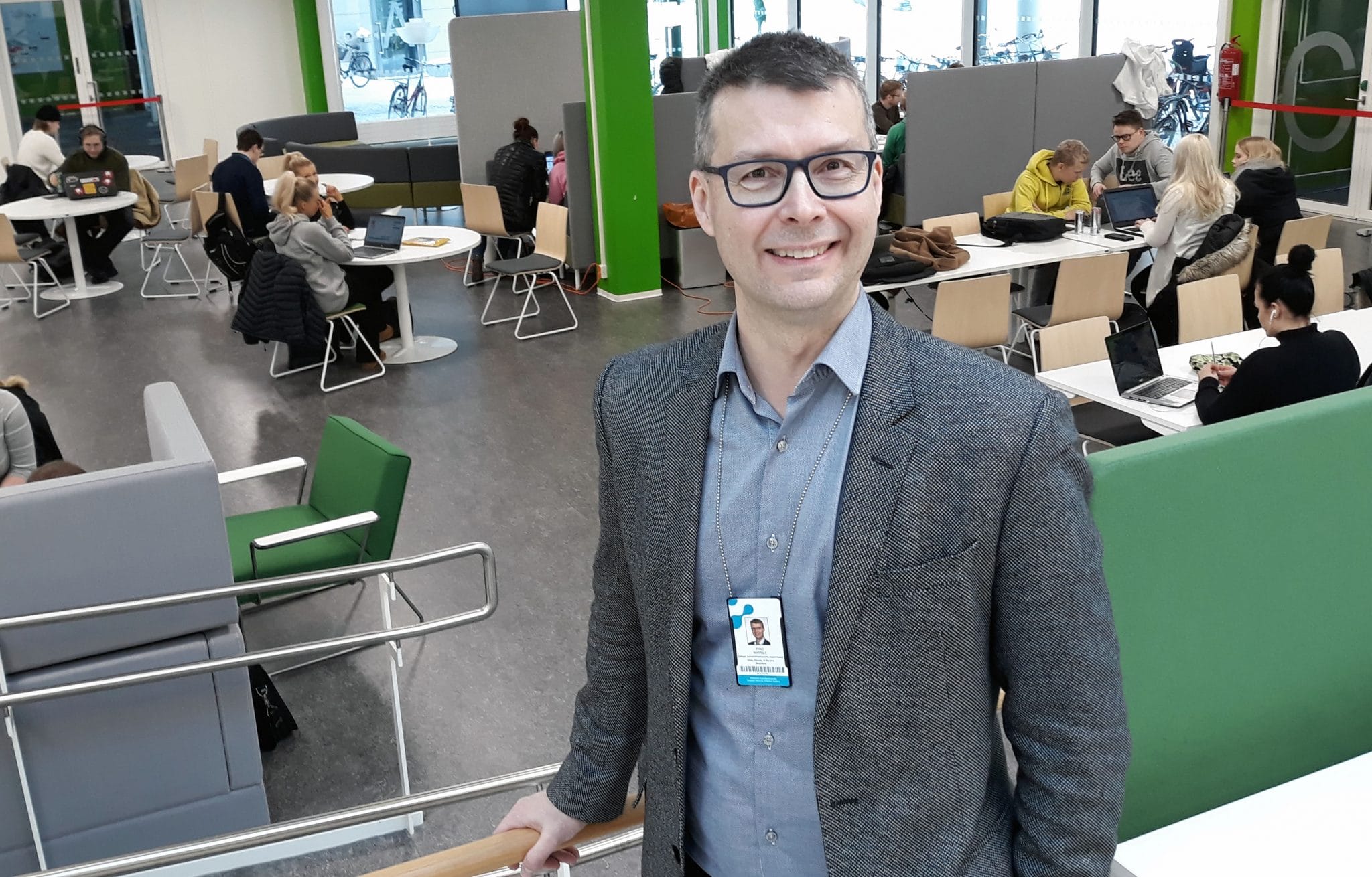 Vice President for Education Timo Mattila at SAMK Campus Pori Library.