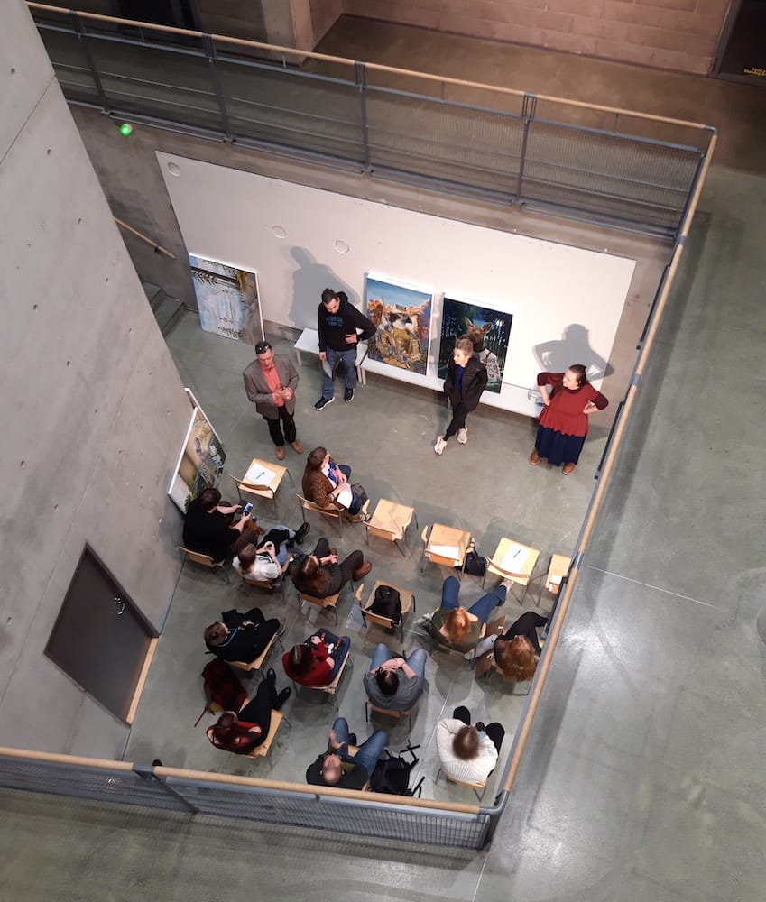 Taidekoulun kampuksen galleria toimii oppimisympäristönä. (Kuva Tomi Kuusiniemi)