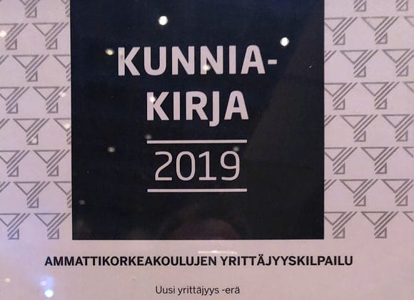 Kunniakirja SAMKille, Suomen Yrittäjien ja Arenen yrittajyyskilpailu (otsikko)
